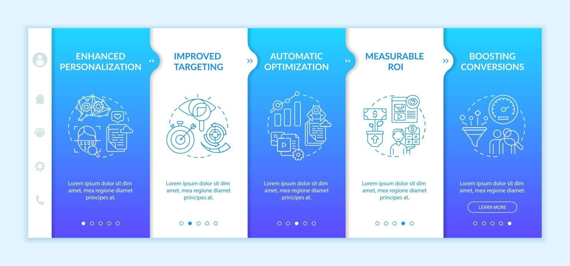 User behaviour analytics onboarding vector template