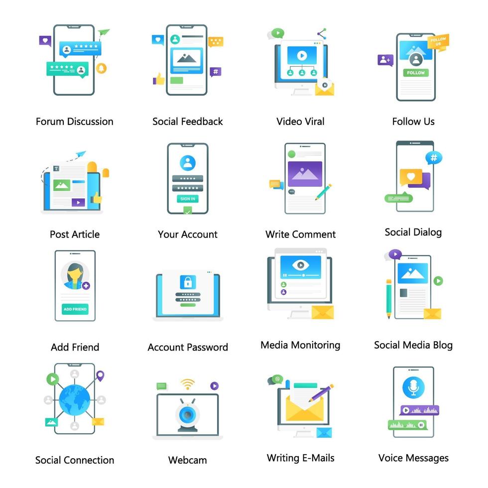 Social Media  Gradient vector