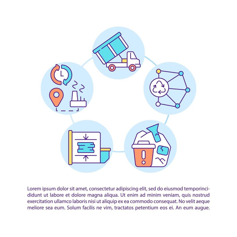 Comprehensive logistics concept line icons with text vector