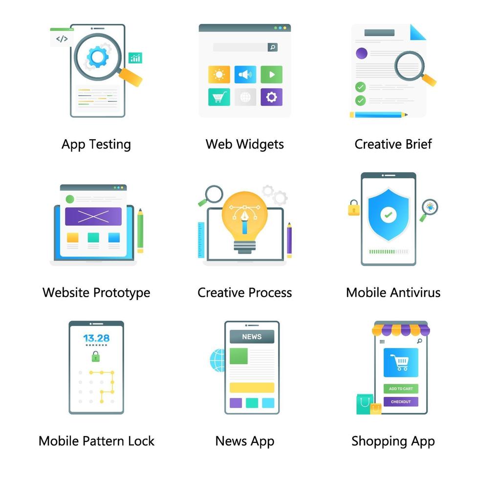Mobile App and Creative Process vector