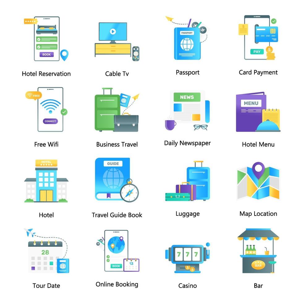 guías de viaje y tecnología vector