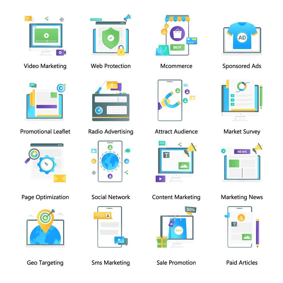 Digital Marketing and Media vector