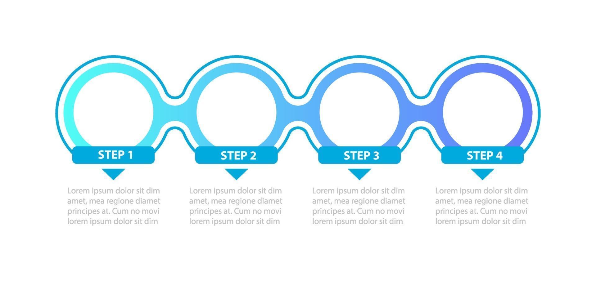 Empty gradient circles steps vector infographic template