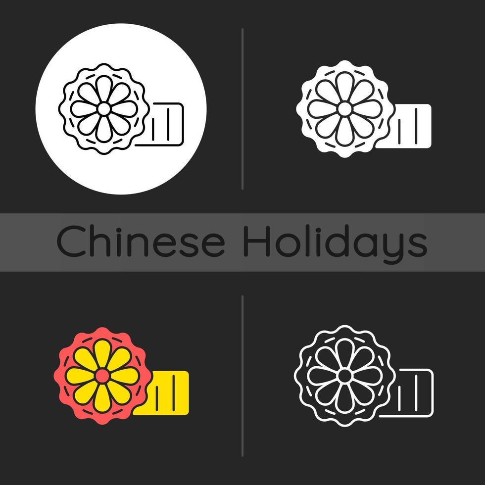 Mooncakes dark theme icon vector