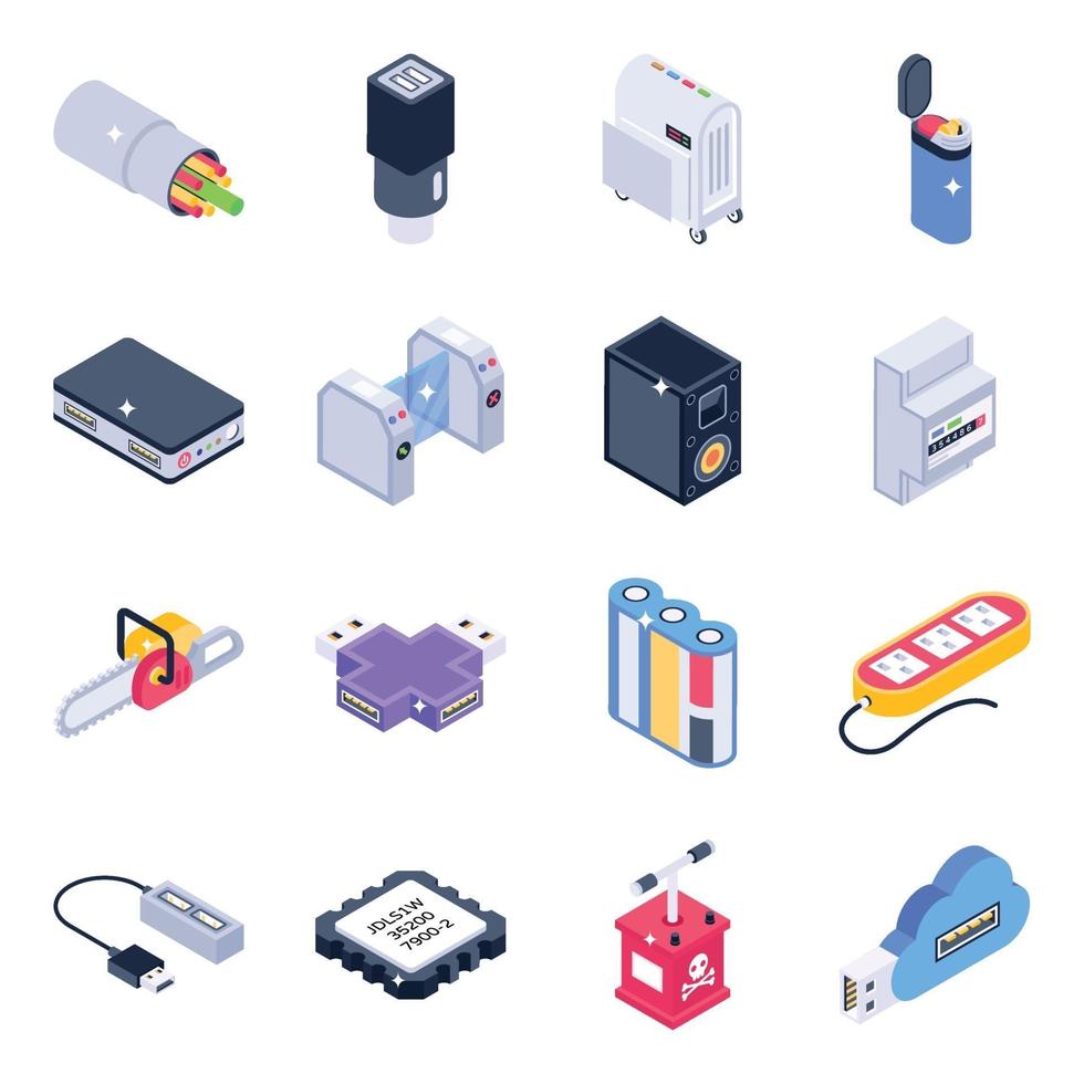 Electrical Materials Isometric vector