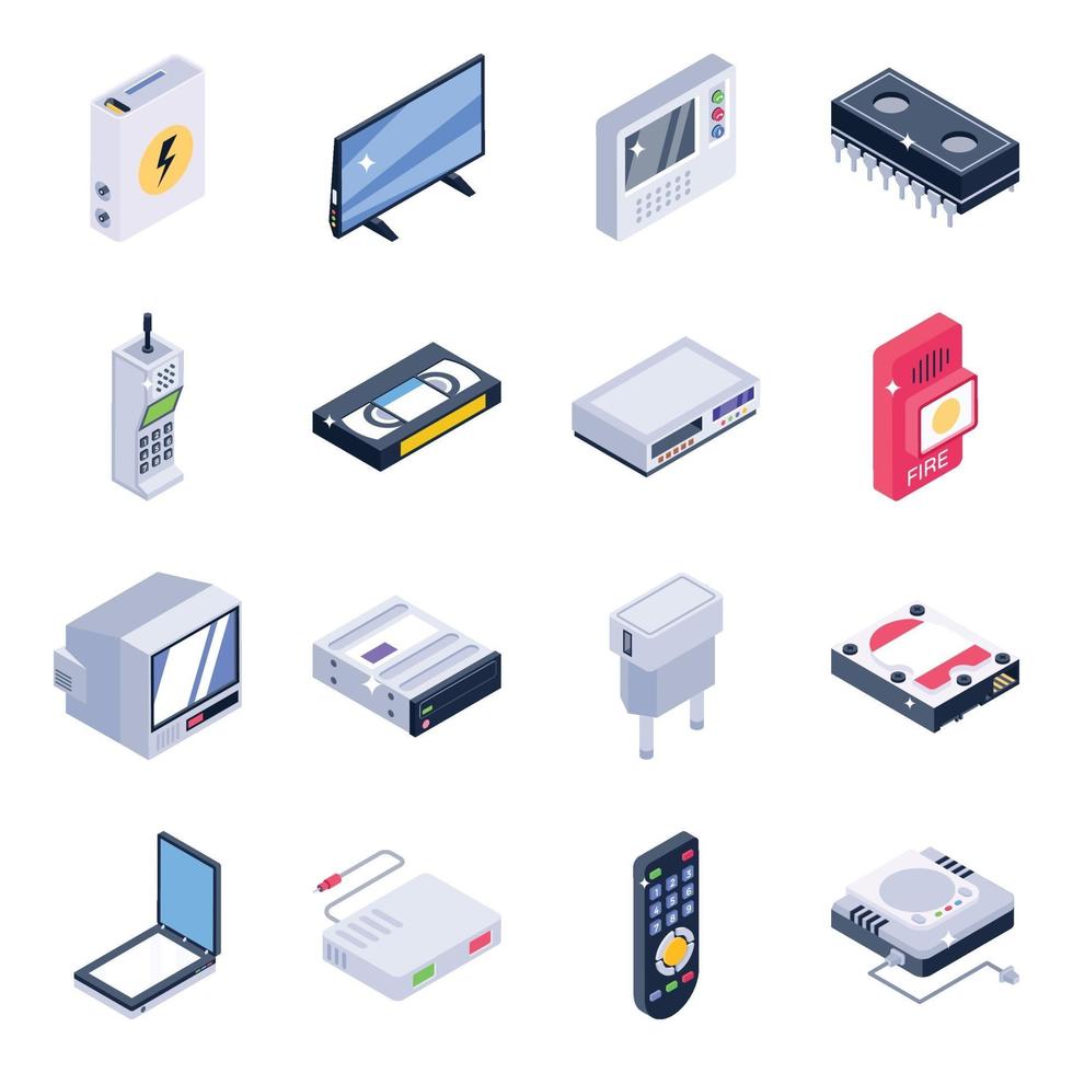 elementos de equipos eléctricos vector