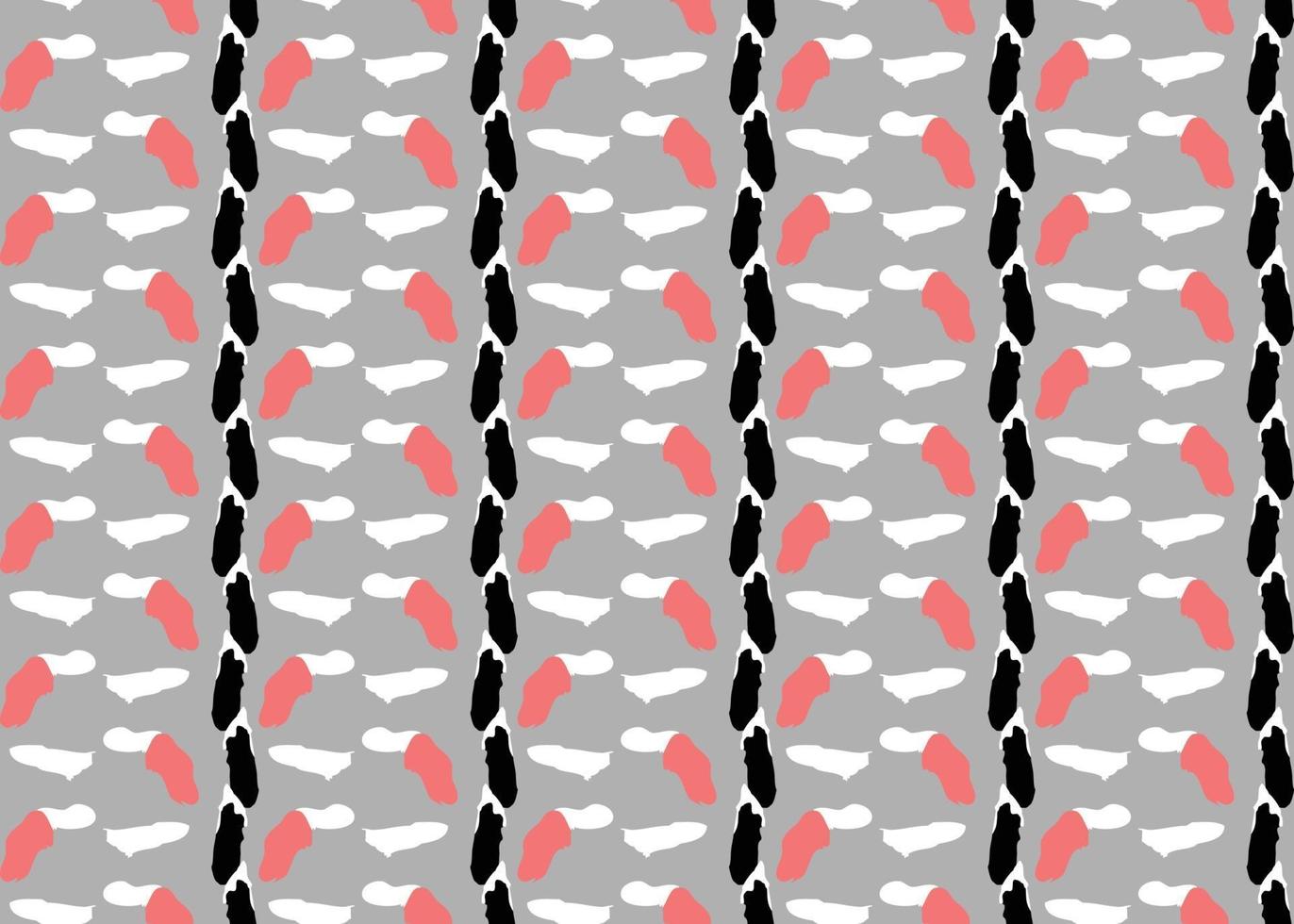 Vector texture background, seamless pattern. Hand drawn, grey, red, black, white colors.