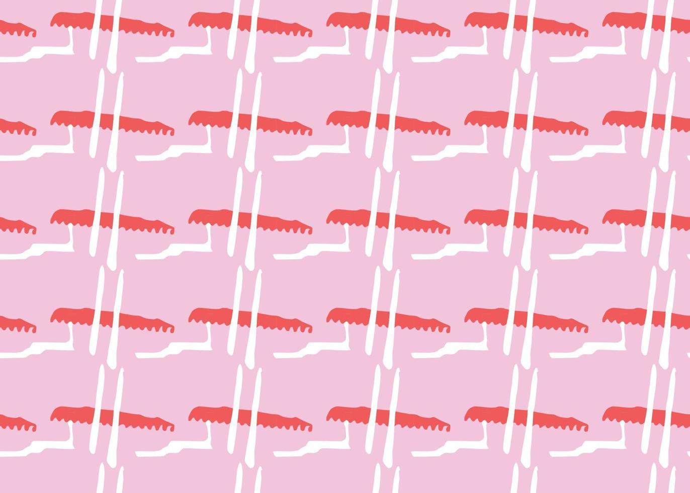 Vector texture background, seamless pattern. Hand drawn, pink, red, white colors.
