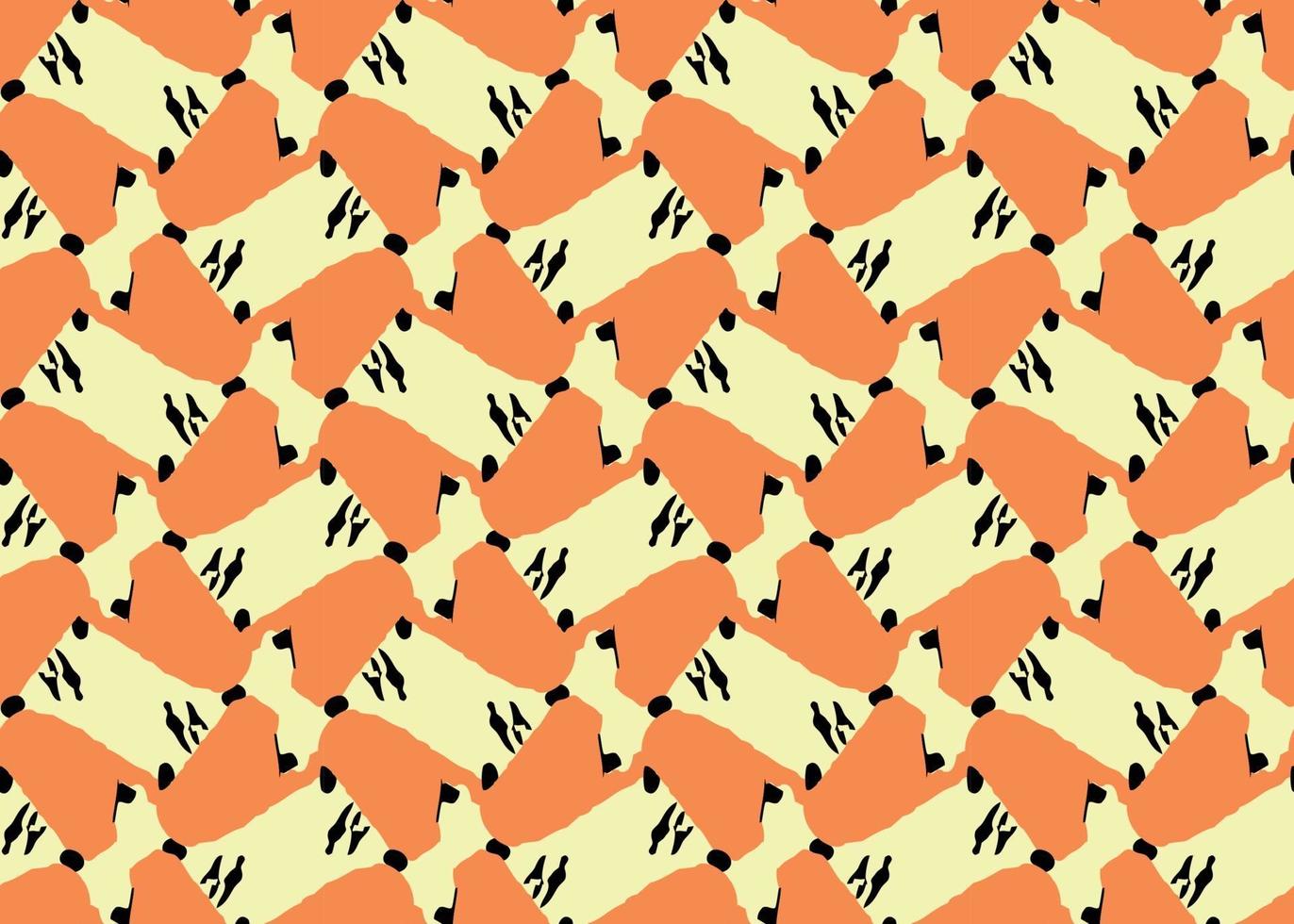 Vector texture background, seamless pattern. Hand drawn, yellow, orange, black colors.