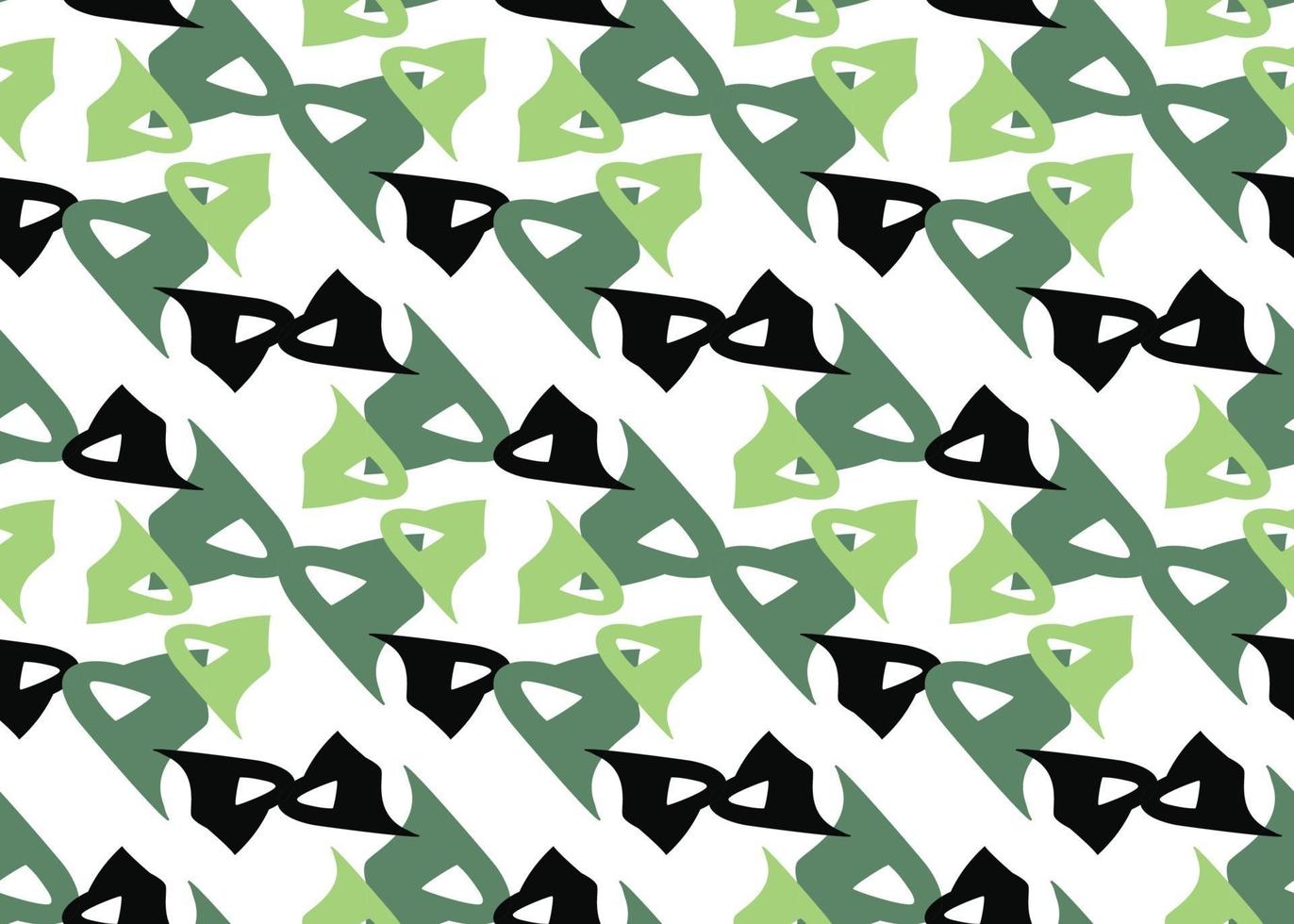 Vector texture background, seamless pattern. Hand drawn, green, black, white colors.