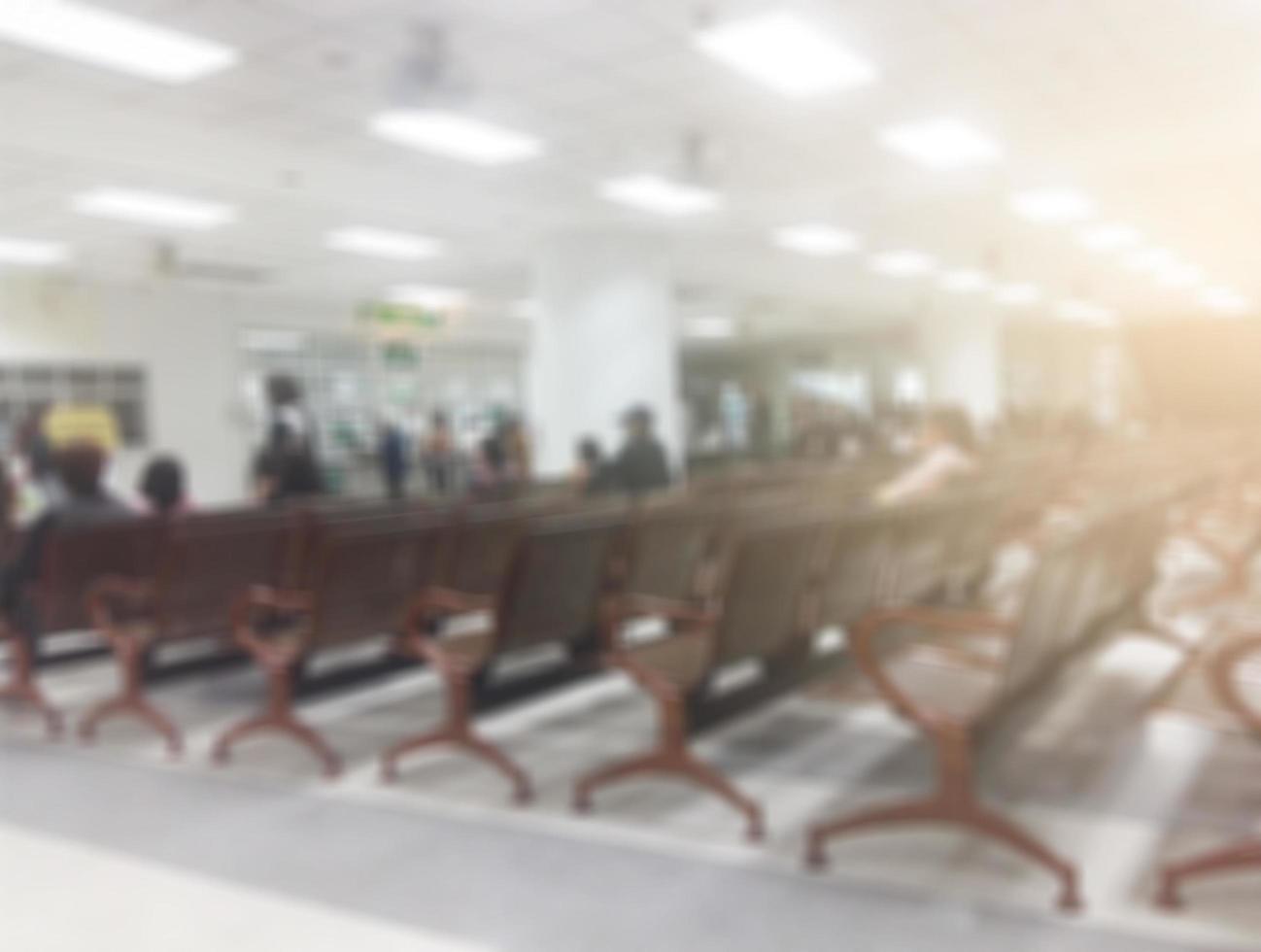 Blurred background chairs in a hospital photo