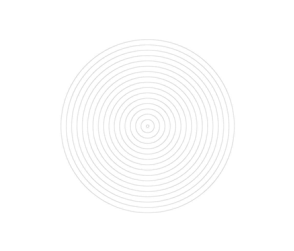 Concentric circle element. Black and white color ring. Abstract  vector illustration for sound wave, Monochrome graphic.