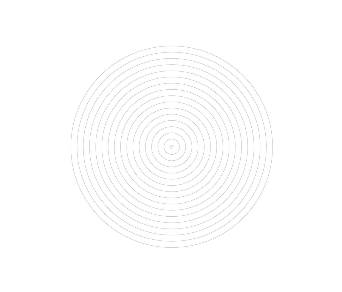 Concentric circle element. Black and white color ring. Abstract  vector illustration for sound wave, Monochrome graphic.