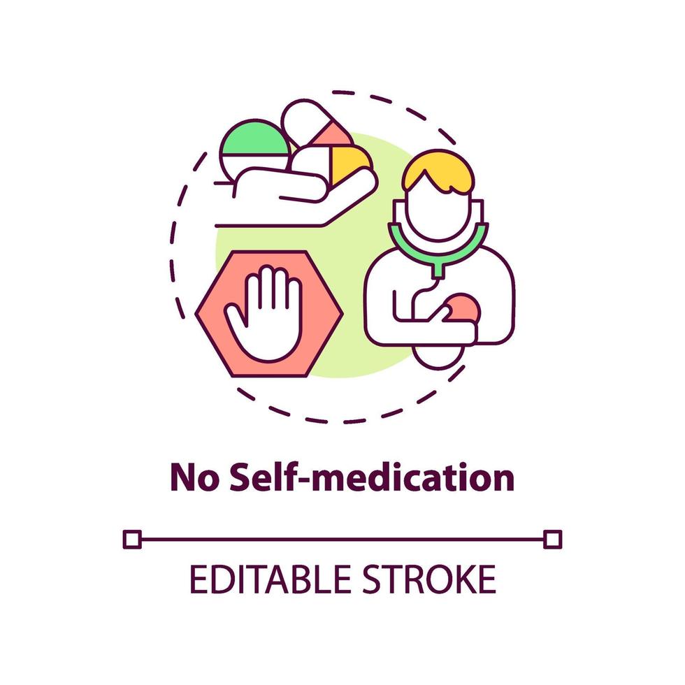 No self-medication concept icon vector