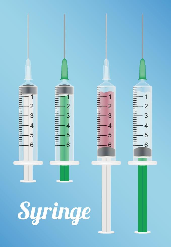 Syringe set vector