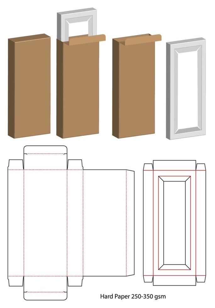 Box packaging die cut template design. 3d mock-up vector