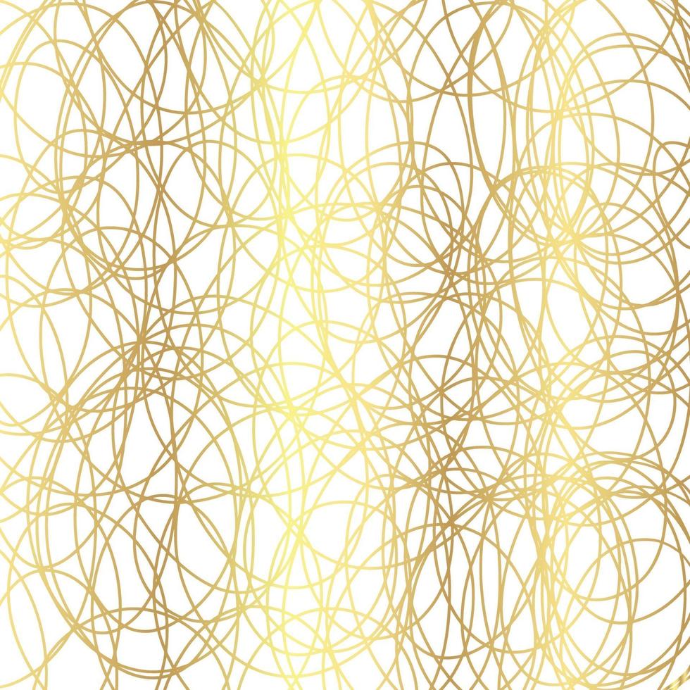 patrón de línea de lujo dorado con líneas dibujadas a mano. Rayas onduladas doradas, fondo abstracto, ilustración vectorial vector