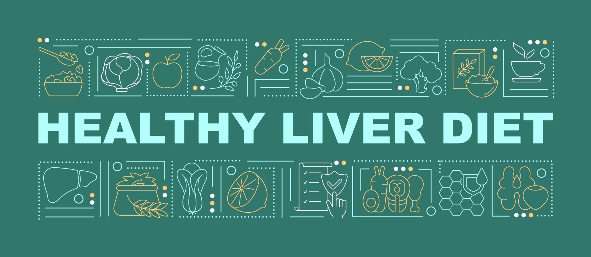 Healthy liver diet word concepts banner vector