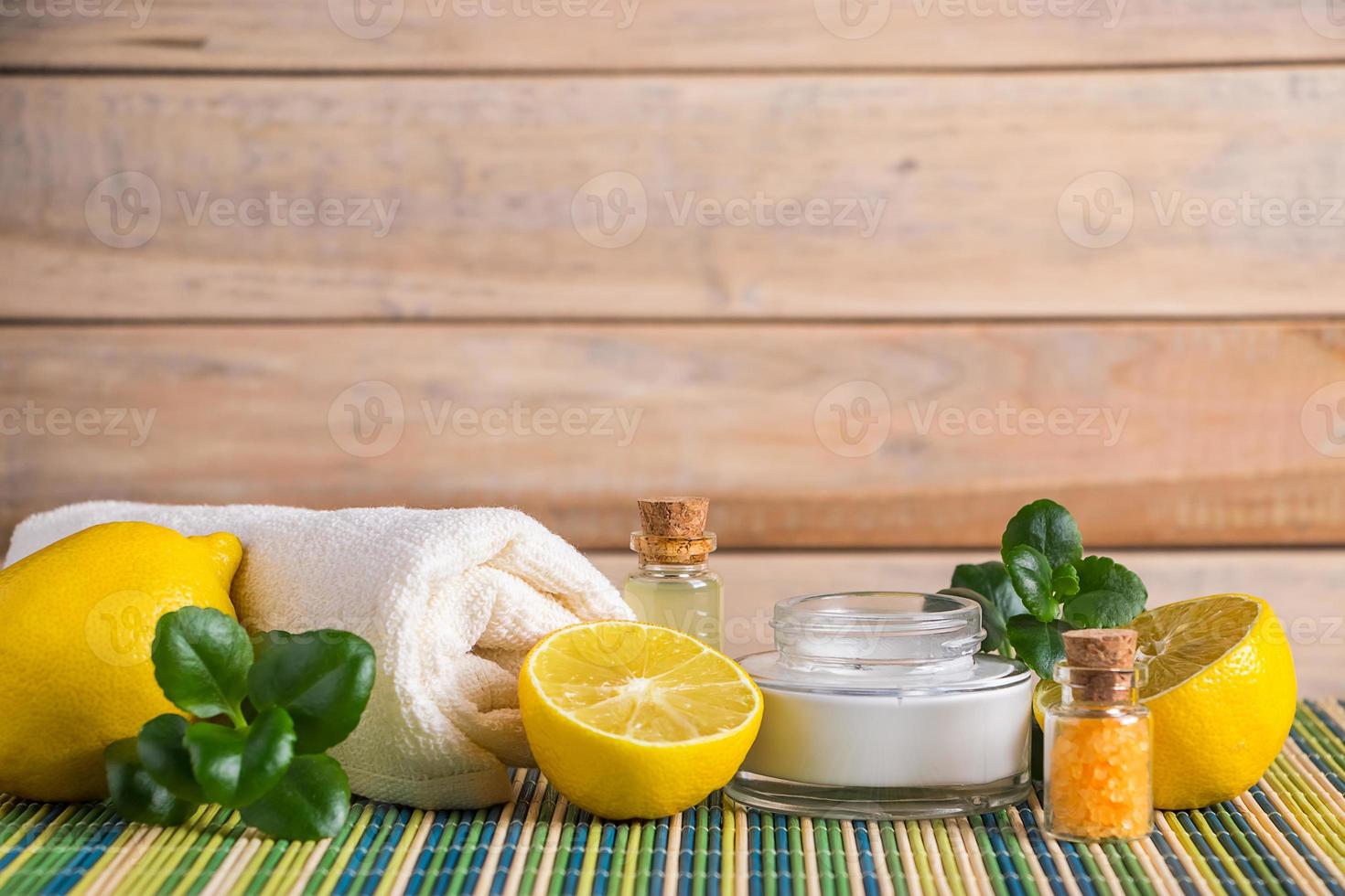 Eco cosmetics with lemon oil photo