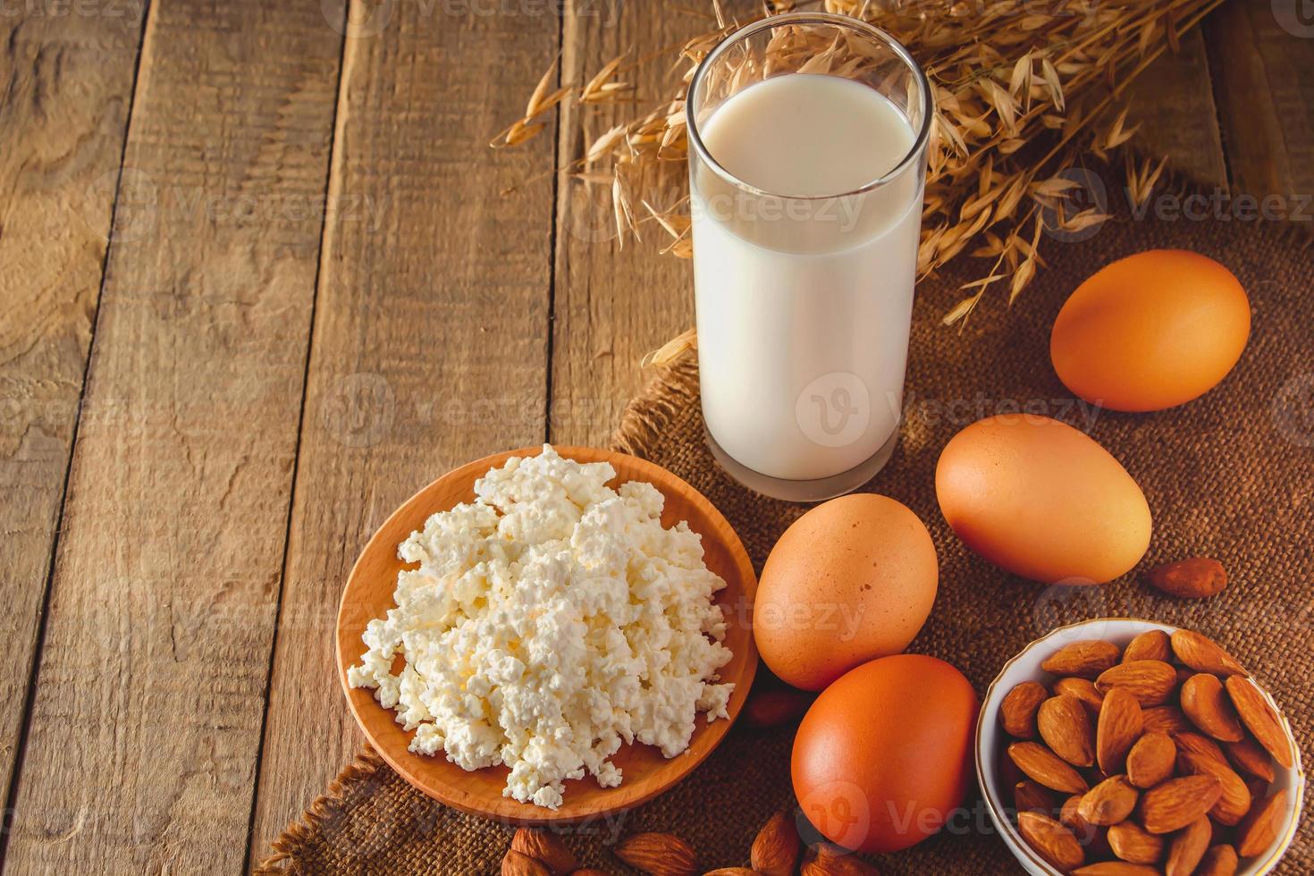 comida rústica de dieta balanceada de proteínas foto