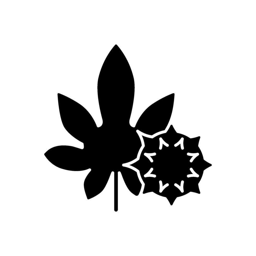 Castor bean black glyph icon vector