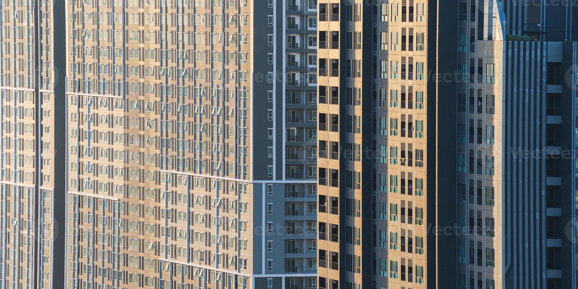 Side view with new modern building construction in background photo
