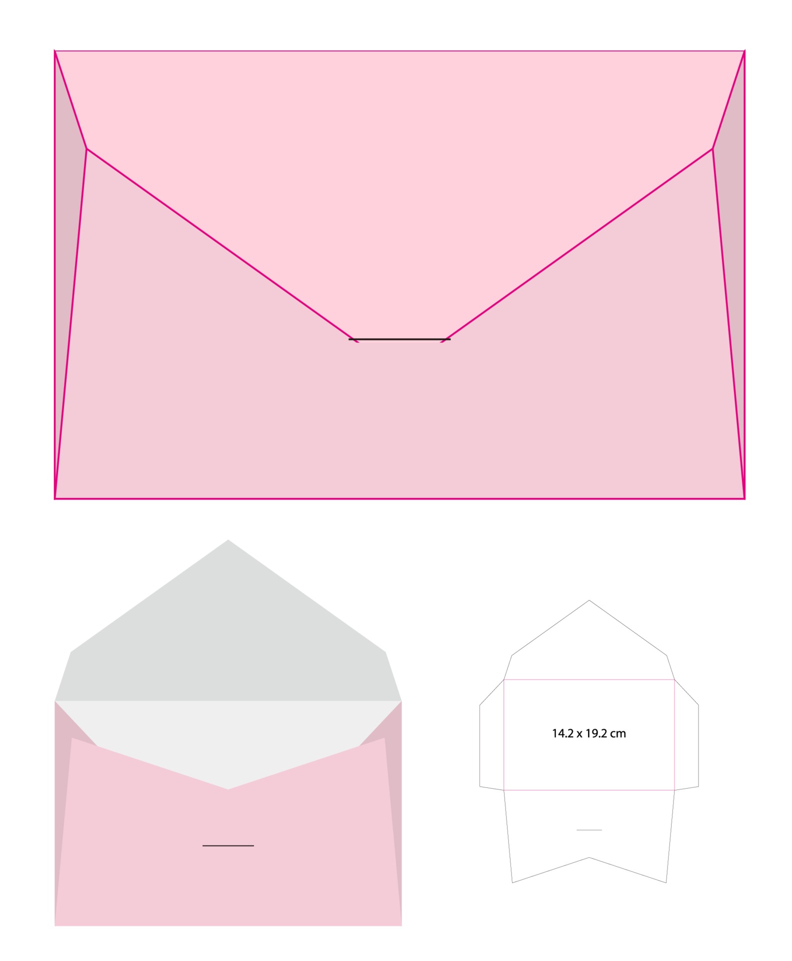 envelope die cut mock up template vector 2308731 Vector Art at Vecteezy