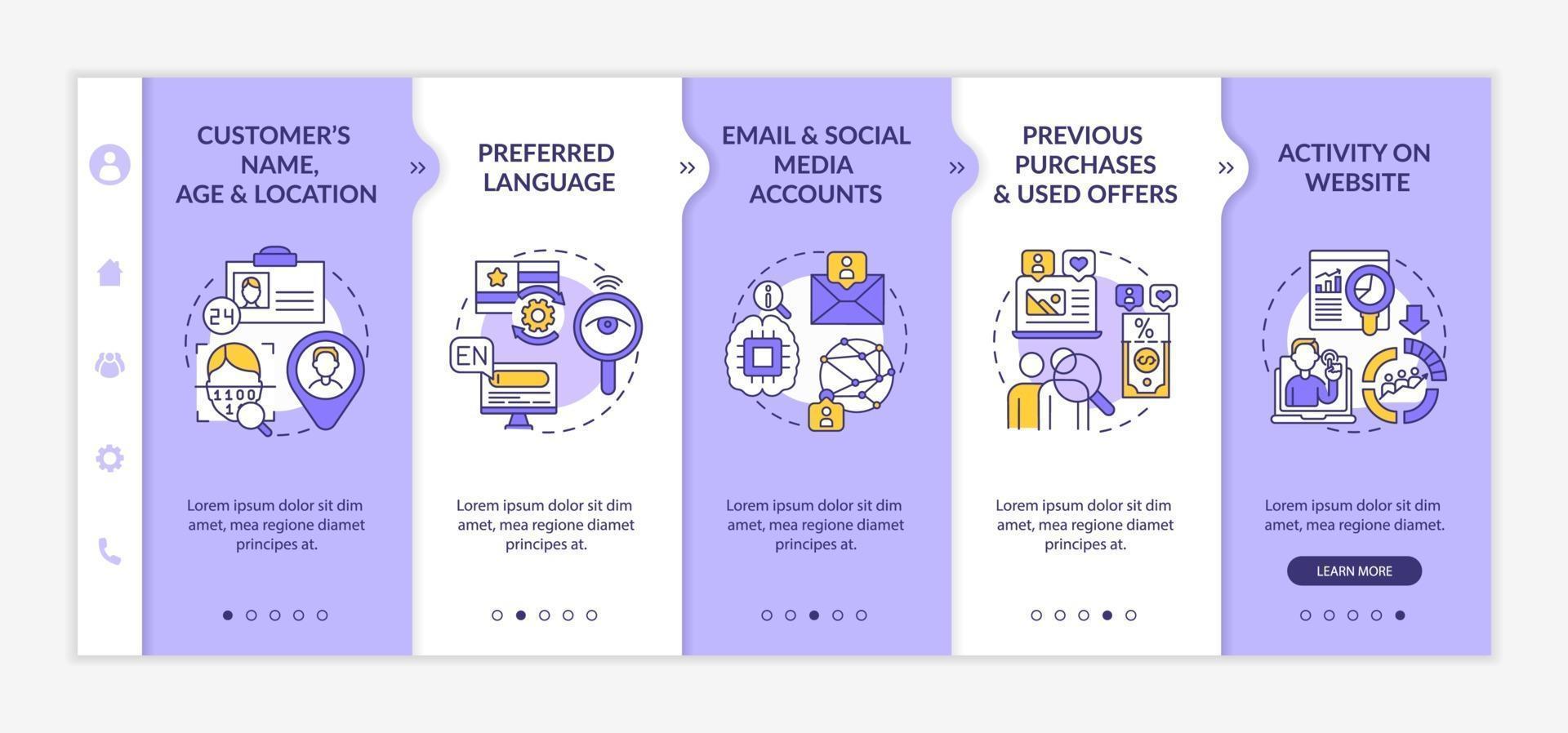 Smart content analytics components onboarding vector template