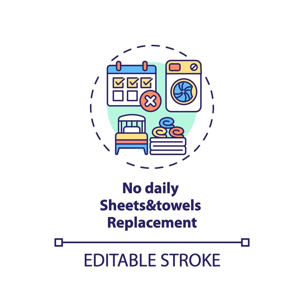 No daily sheets and towels replacement concept icon vector