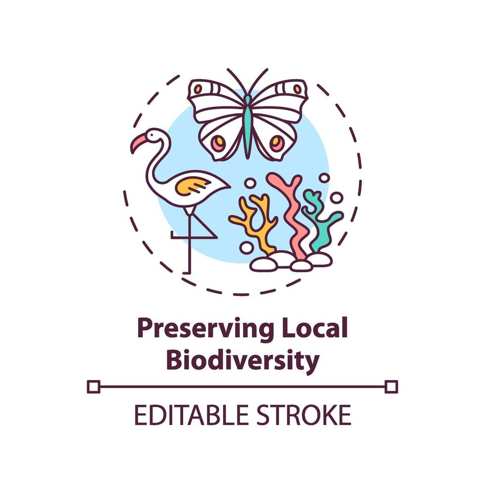 preservar el icono del concepto de biodiversidad local vector