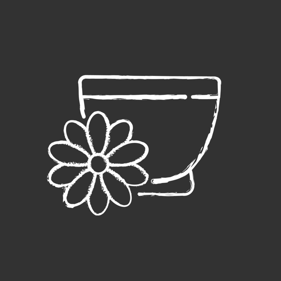 Tiza de crisantemo icono blanco tiza sobre fondo negro vector
