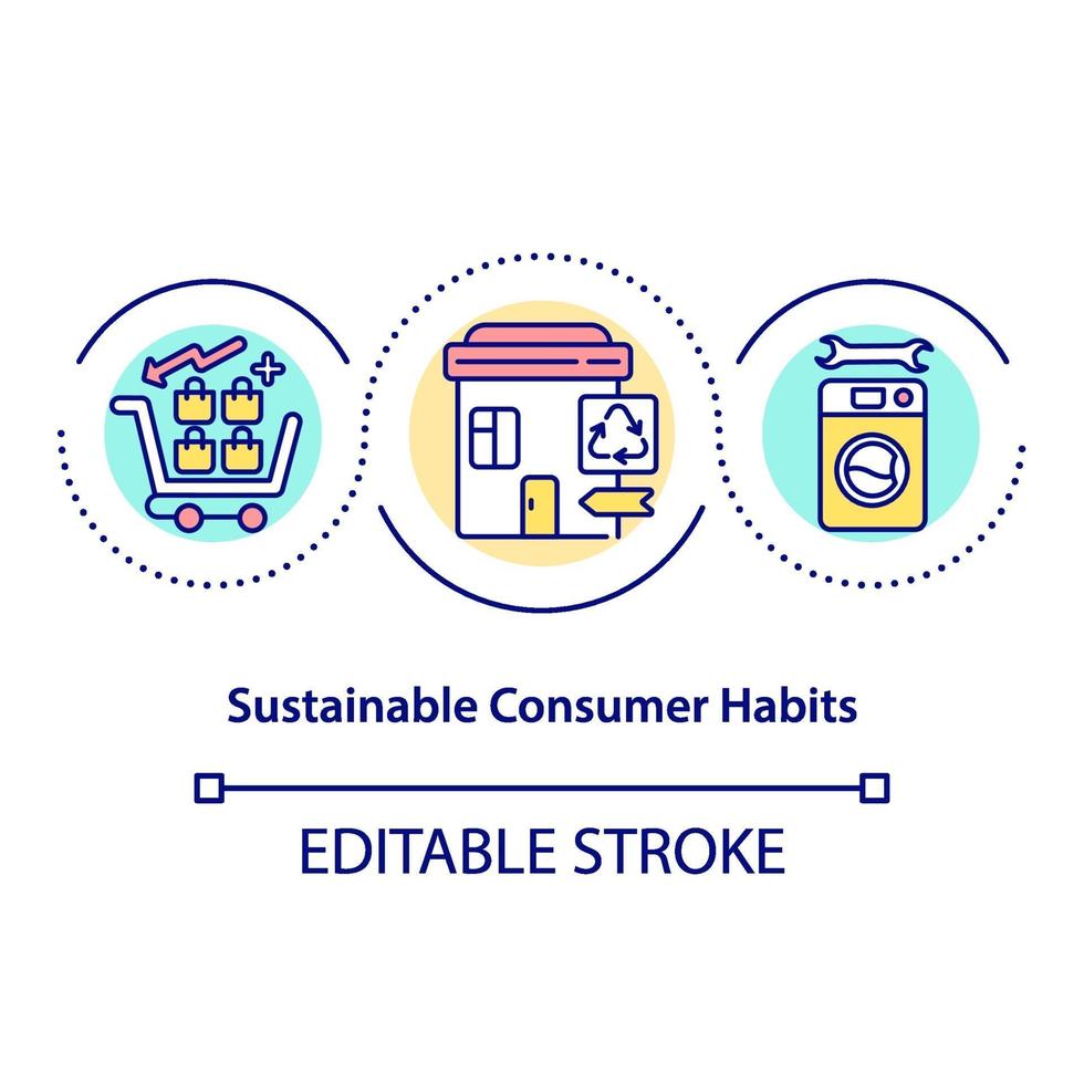 Sustainable consumer habits concept icon vector