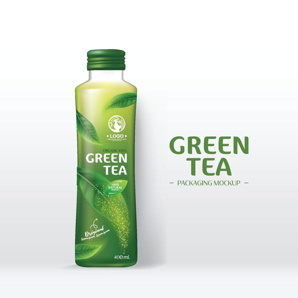 Green Tea Drink Packaging MockupFood vector