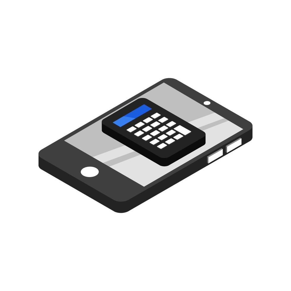 Smartphone With Isometric Calculator vector