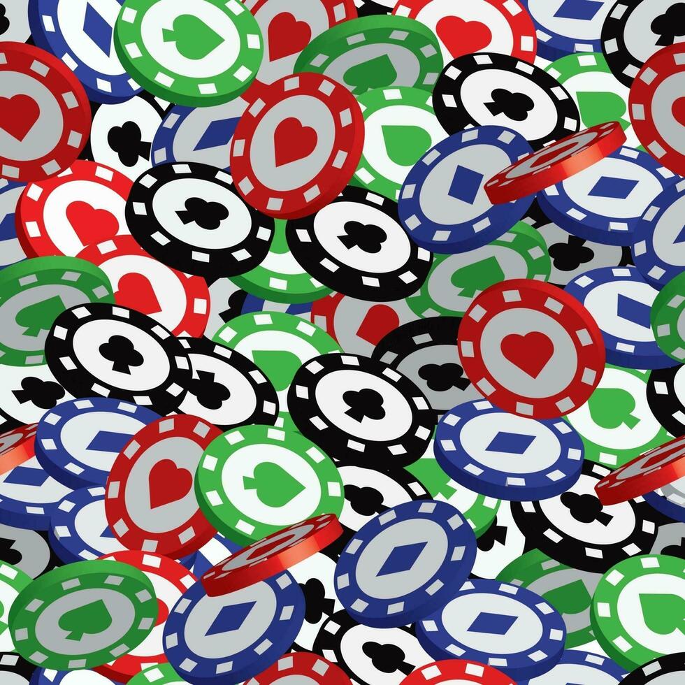 Poker Chips seamless pattern, Jackpot or winner concept. Poker Chips pattern for fabric, baby clothes, background, textile,wrapping paper and other decoration.Vector illustration vector