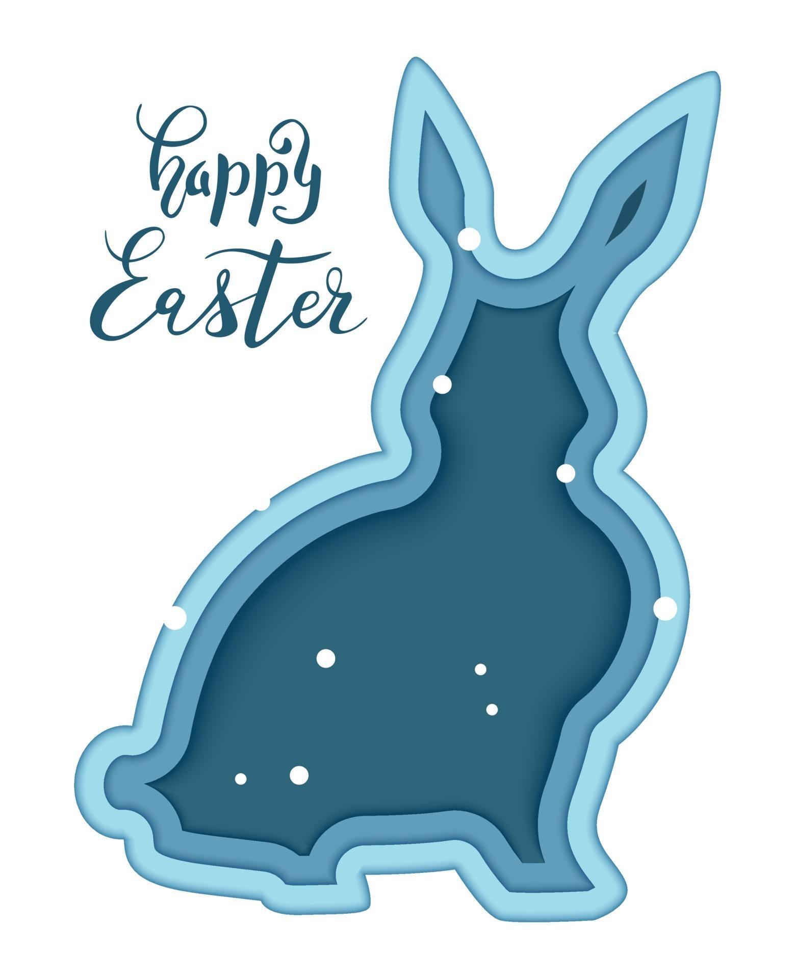 Download Easter layered card with rabbit and calligraphy text ...