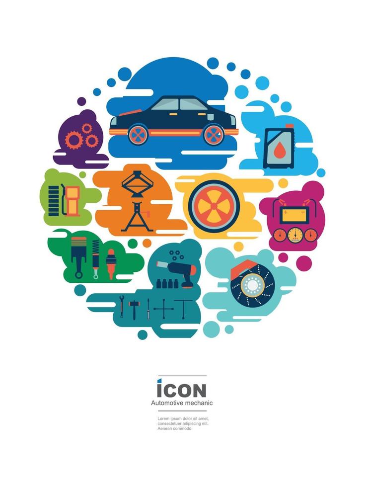 icon automotive mechanic vector design