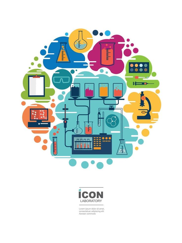 diseño de vector de laboratorio de icono