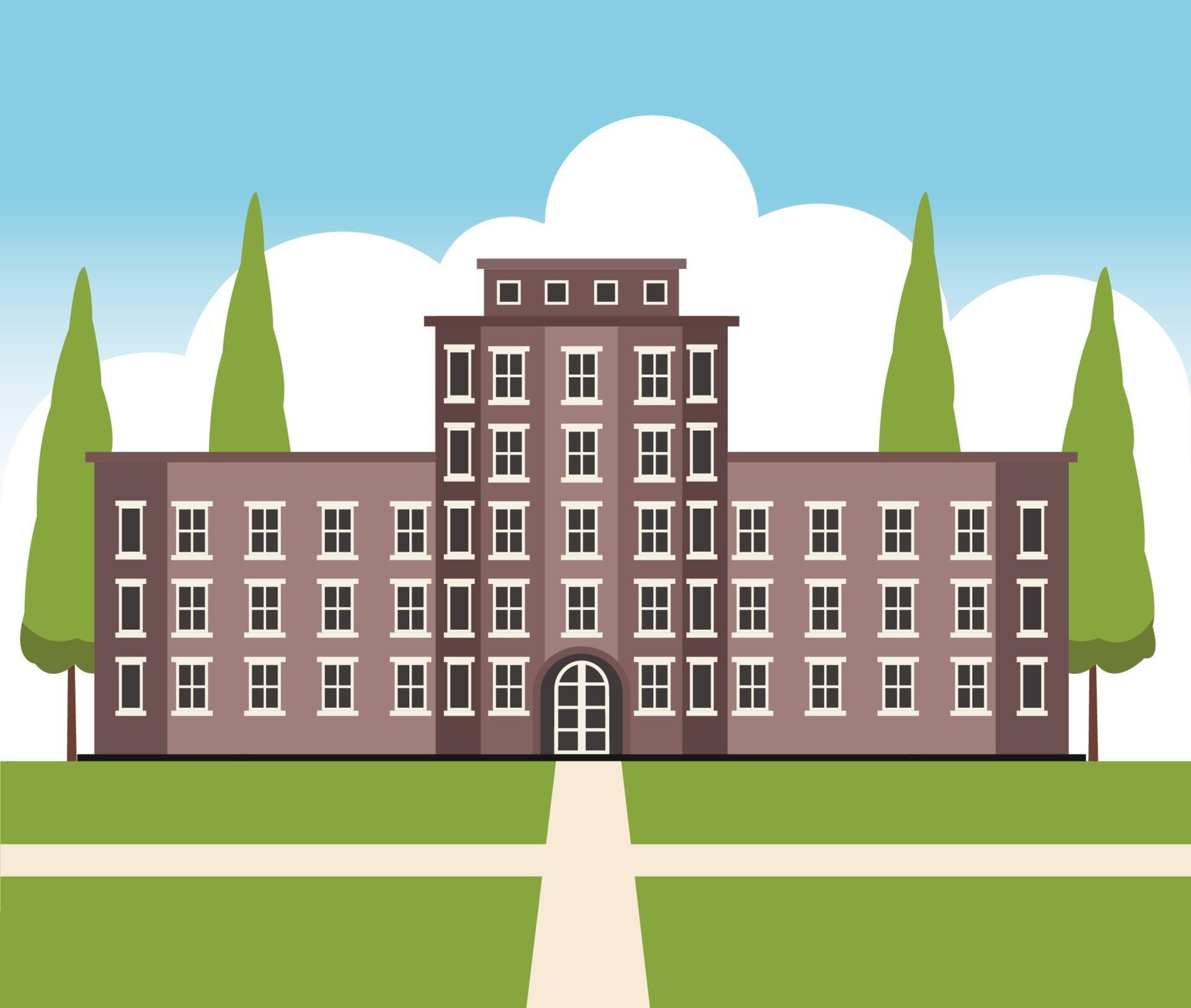 University Building Vector Design 2309381 Vector Art At Vecteezy