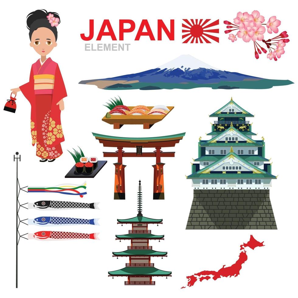 JAPAN ELEMENT and travel vector design