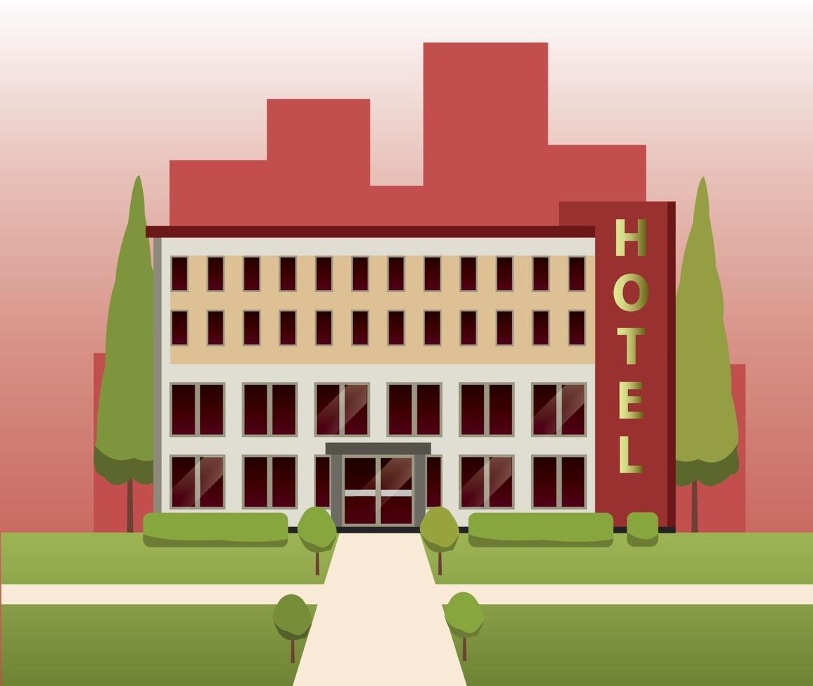 Hotel building vector design