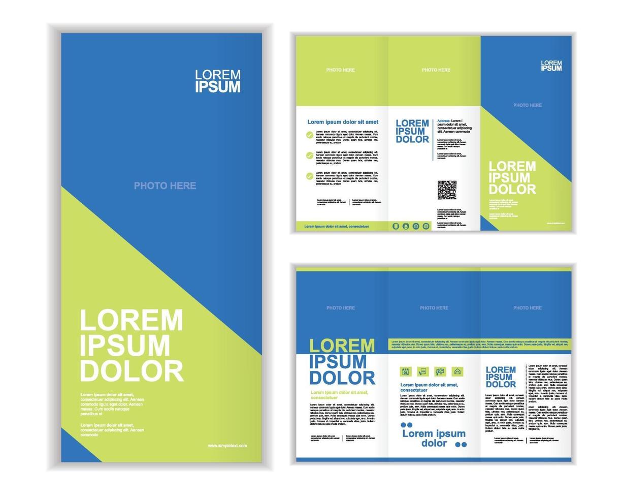 Professional business three fold brochure template vector