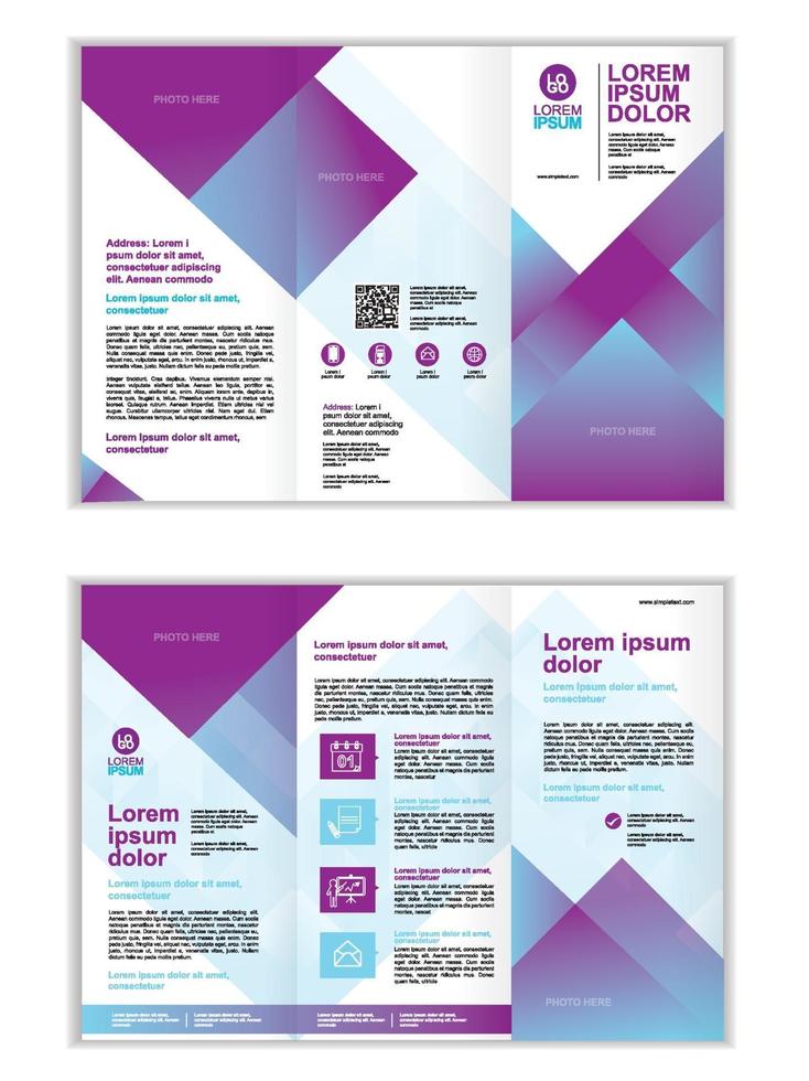 Professional business three fold brochure template vector