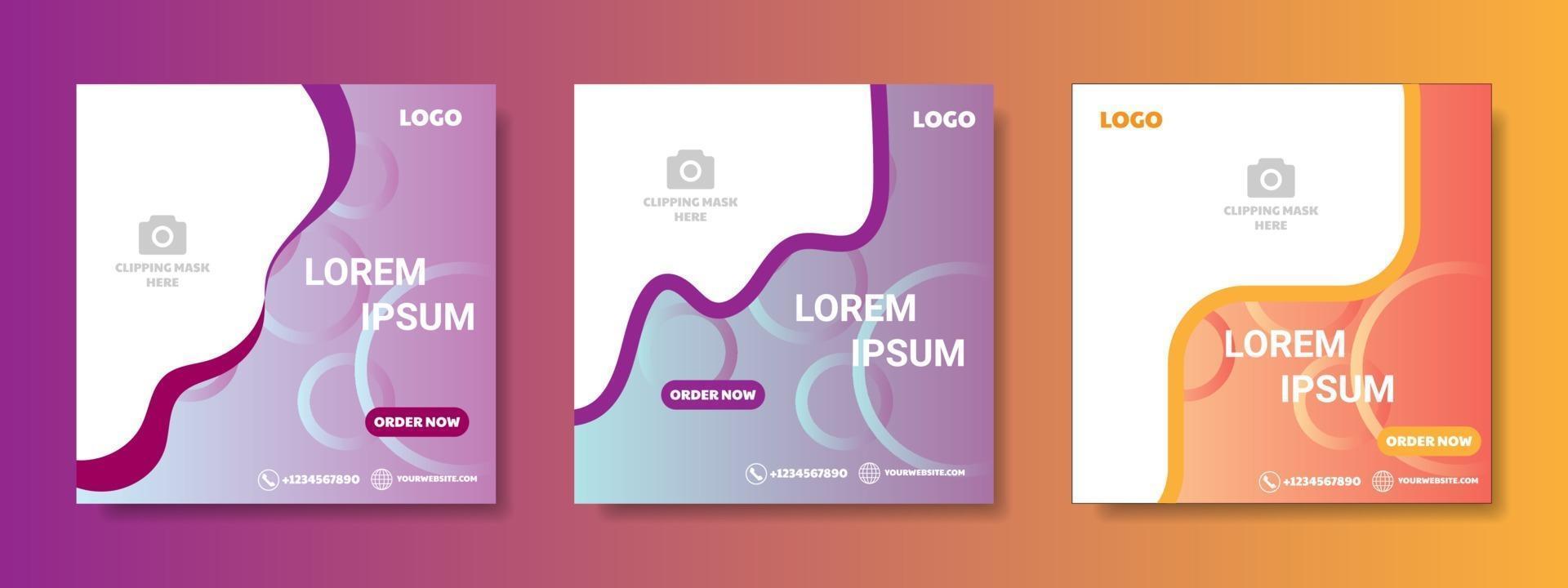 social media post design template. web banner frame vector