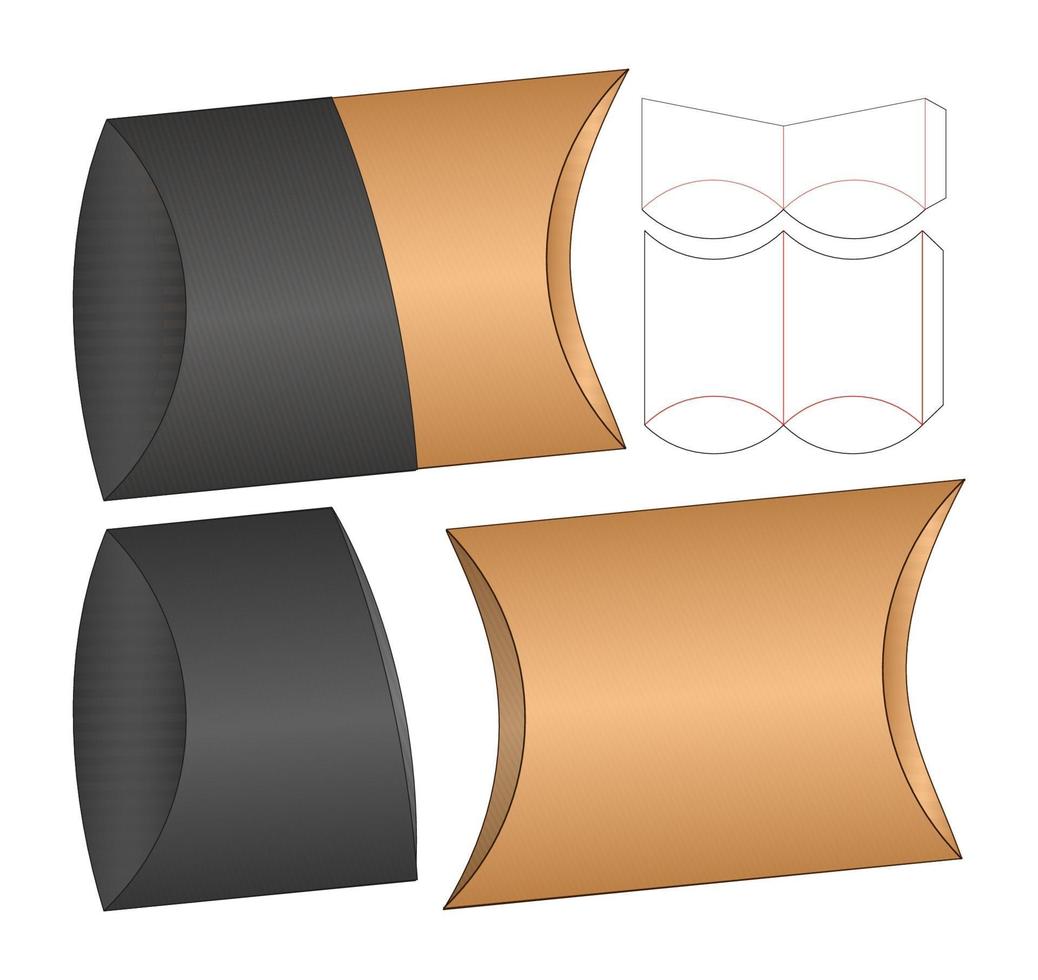 Box packaging die cut template design. 3d mock-up vector