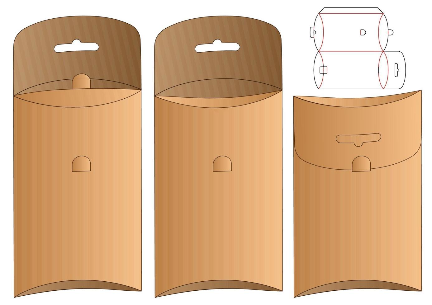 Box packaging die cut template design. 3d mock-up vector