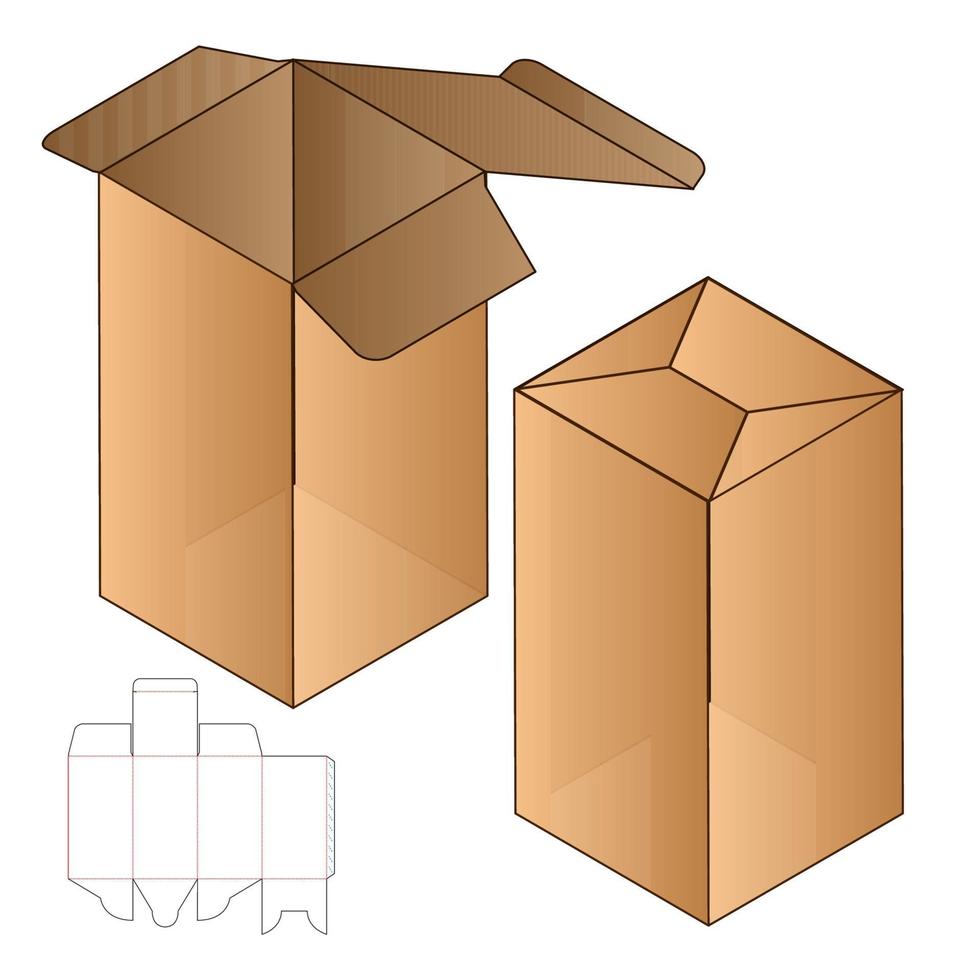 Box packaging die cut template design. 3d mock-up vector