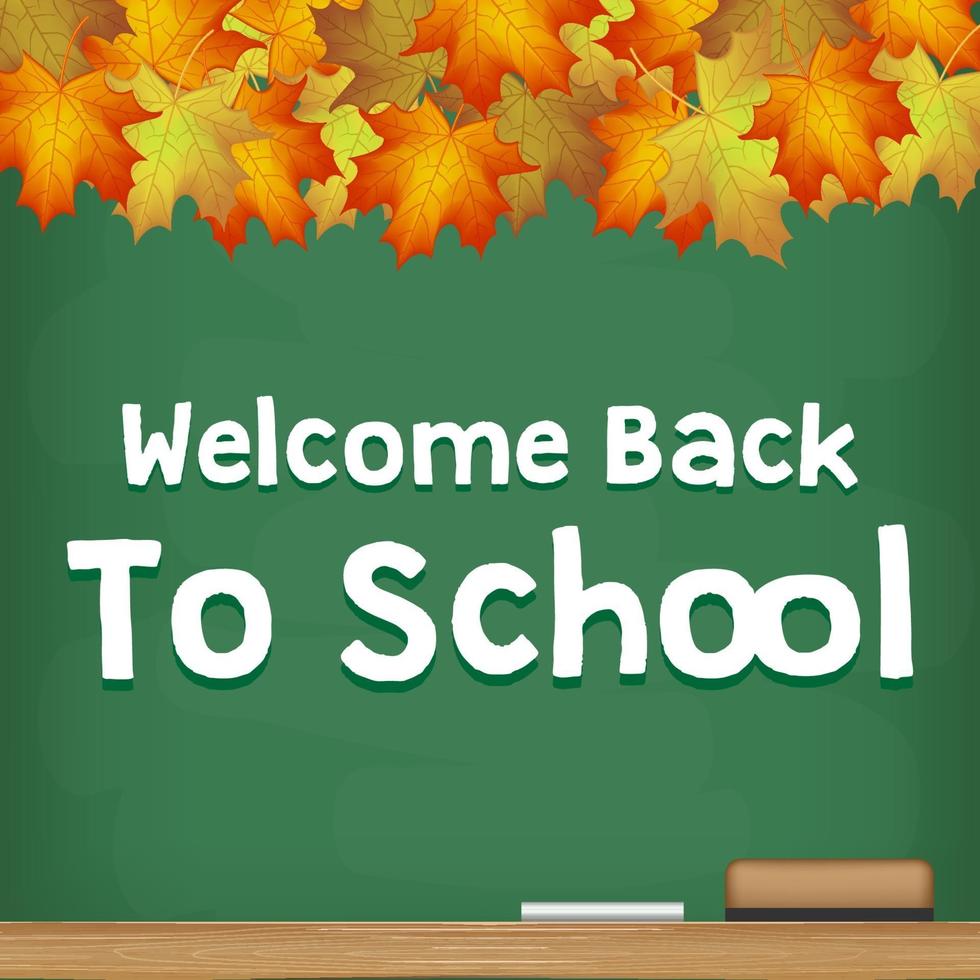 welcome back to school chalkboard autumn season vector