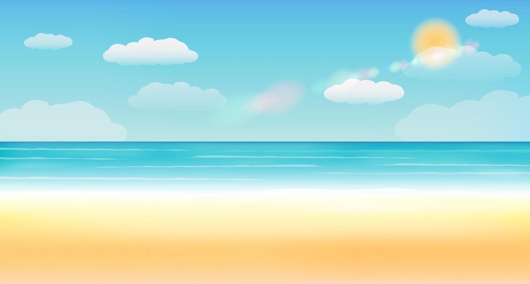 bright summer sky, sea sand beach background vector