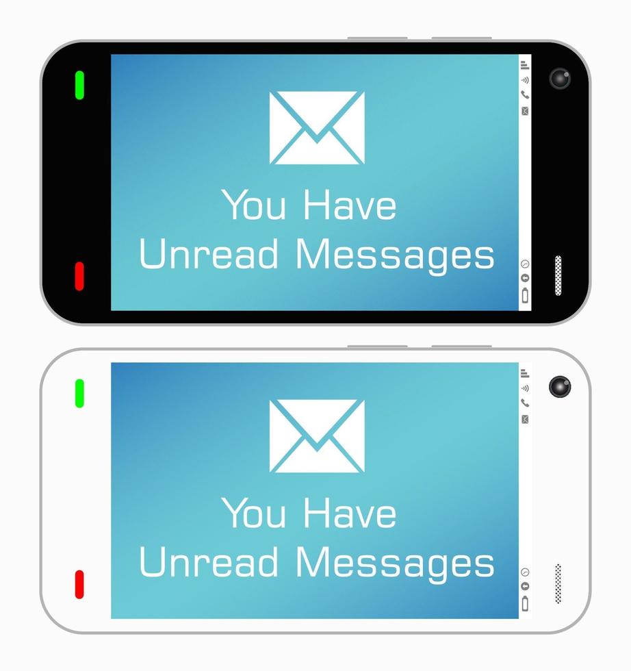 Smartphones with unread messages vector